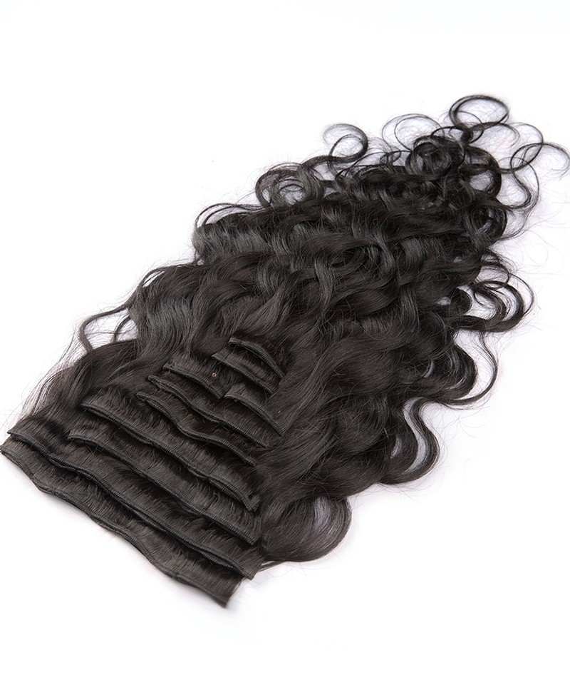 Dolago Best Cheap Body Wave Clip in Human Hair Extensions For Women 120g/7pcs High Quality Brazilian Braid Wave Clip Ins Extensions For sale online shop  