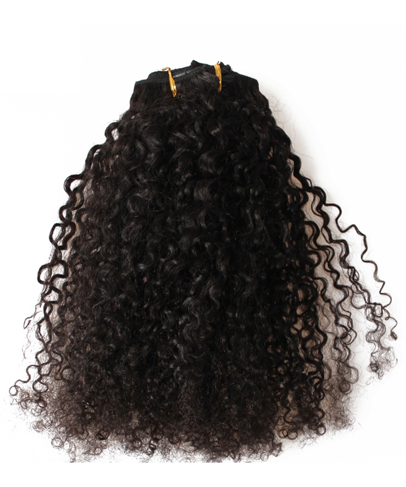 Dolago Good Cheap 3B 3C Kinky Curly Clip In Human Hair Extensions Brazilian Virgin Curly Human Hair Braid Clip Ins Extensions 120g/Set For Black Women For Sale Online