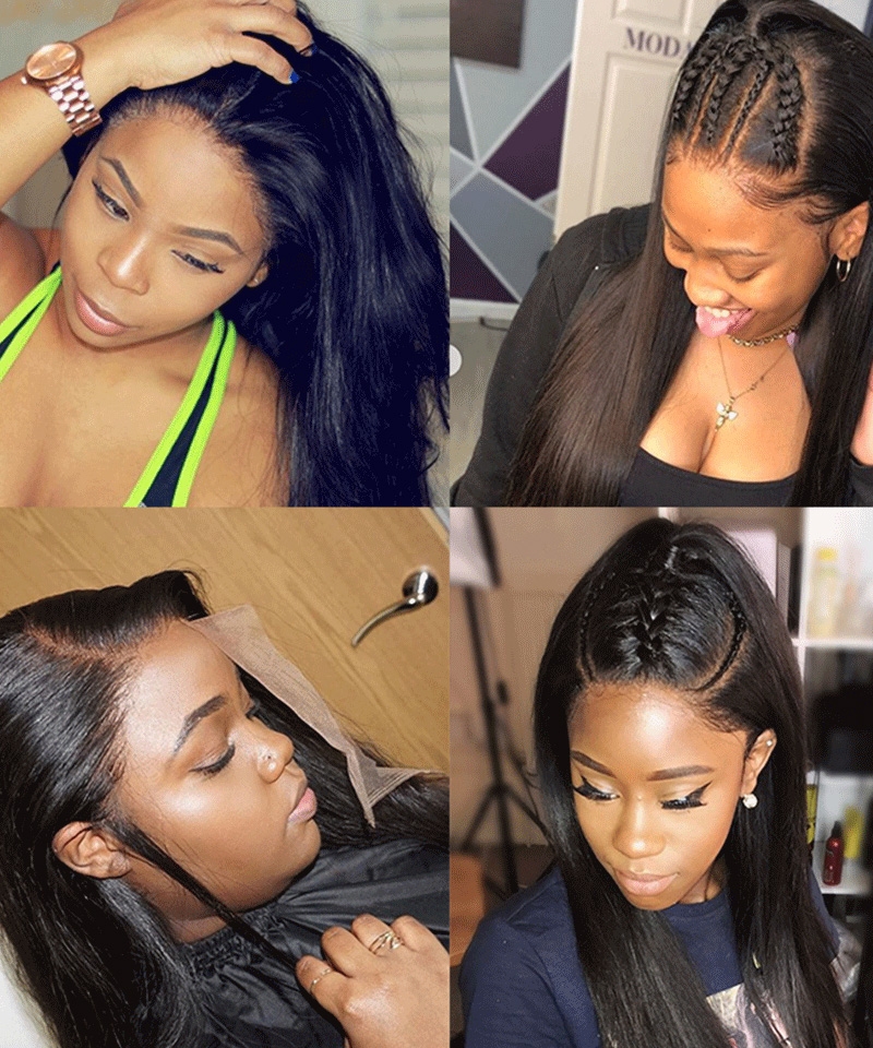 Dolago Straight Glueless Human Hair Lace Front Wigs For Sale 130% Density Brazilian Transparent Lace Front Wigs For Black Women 13X4 Lace Front Human Hair Wigs Pre Plucked With Baby Hair Online