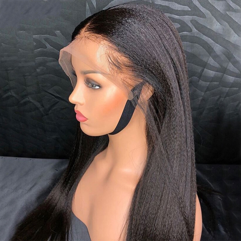 Glueless Light Yaki Straight 13x4 Lace Front Wigs Human Hair For Sale 150% High Quality Brazilian Front Lace Wigs Pre Plucked For Black Women Natural Transparent Lace Frontal Wigs With Baby Hair Pre Bleached