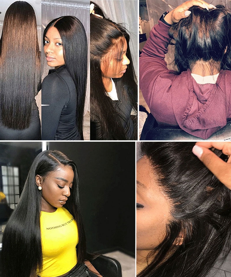 Dolago 130% Density HD Straight 360 Lace Front Wigs With Baby Hair For Black Women Natural Hairline Brazilian 360 Human Hair Lace Wigs Pre Plucked Cheap Transparent 360 Full Lace Wig Pre Bleached Free Shipping