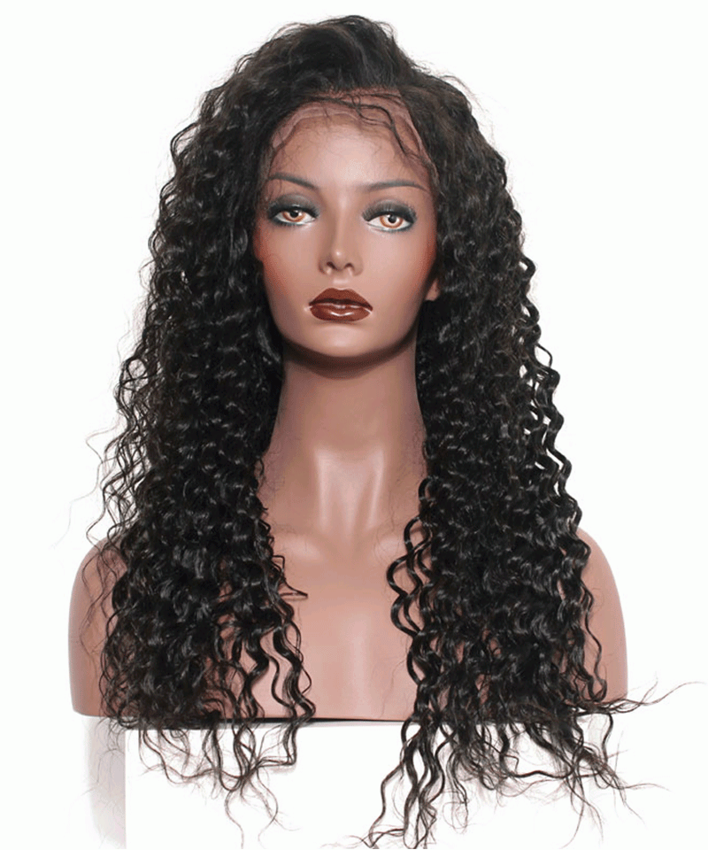 Dolago Natural Black Deep Wave 360 Lace Front Human Hair Wig Pre Plucked For Black Women 150% Brazilian Transparent 360 Full Lace Wigs With Baby Hair For Sale High Quality 360 Lace Frontal Wig Pre Bleached