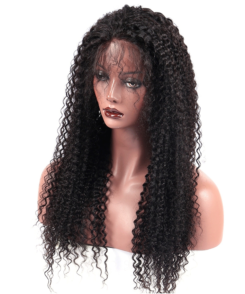 Dolago Invisible 3B 4A Kinky Curly 360 Lace Front Wig With Natural Baby Hair 130% American Curly Brazilian 360 Lace Front Wigs Virgin Human Hair For Black Women Glueless 360 Lace Frontal Wigs Pre Plucked For Sale