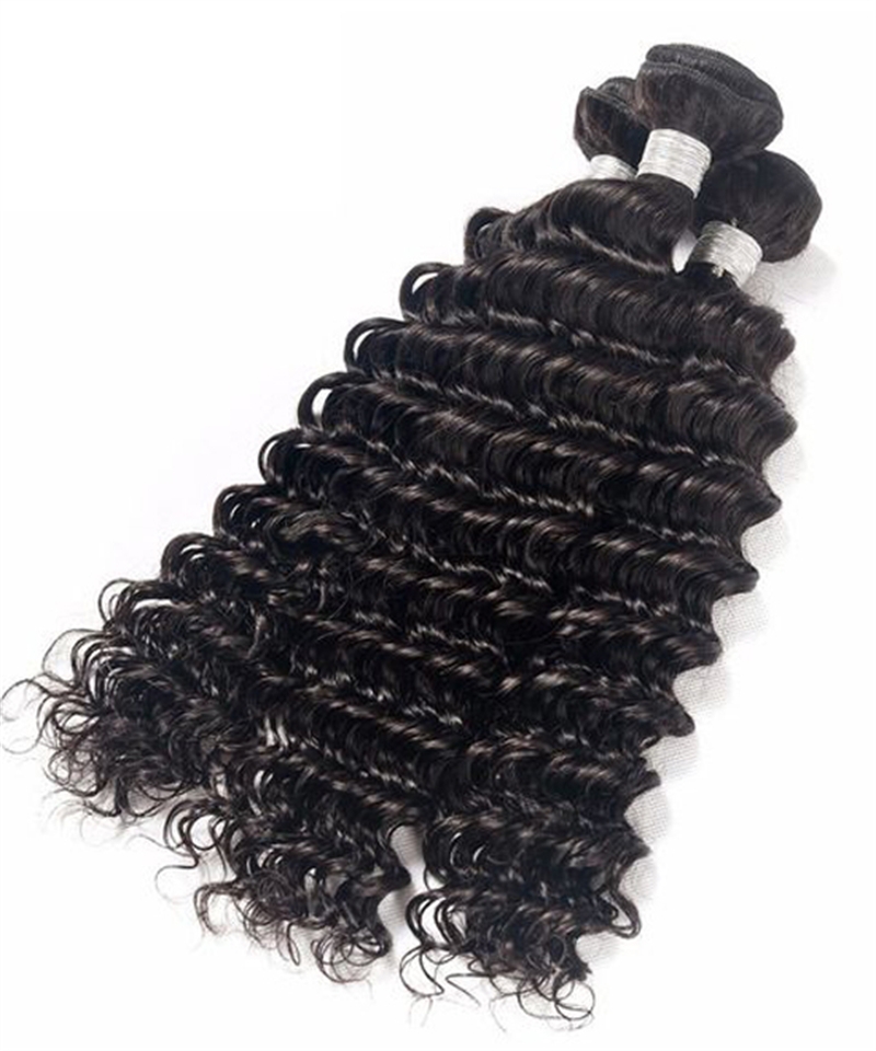 Dolago Deep Wave Human Hair Bundles With 4x4 Frontal Lace Closure For Women Brazilian 3 Wavy Hair Bundle Deals And Closures Hair Extensions Cheap Hair Closures Wholesale For Sale Online Shop 