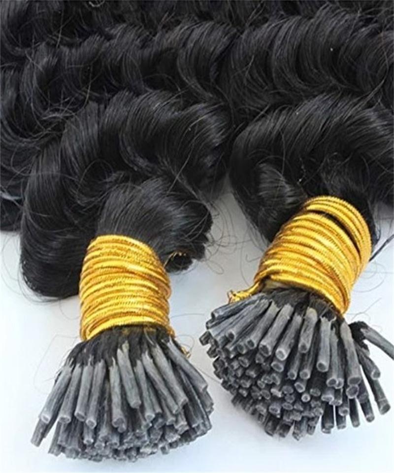 Dolago Deep Wave Itip Extensions For Black Hair High Quality Brazilian I Tip Human Hair Extensions For Women 100 Pieces/set Itip Extension With Silicone Rings For Sales Wholesale Price Online