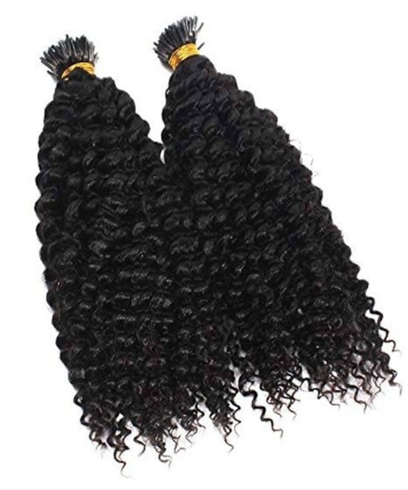 Dolago High Quality Deep Curly I tip Human Hair Extensions For Women Brazilian 100 Pieces/set I tip hair extensions With Silicone Rings Wholesale Price Hot Sales Online