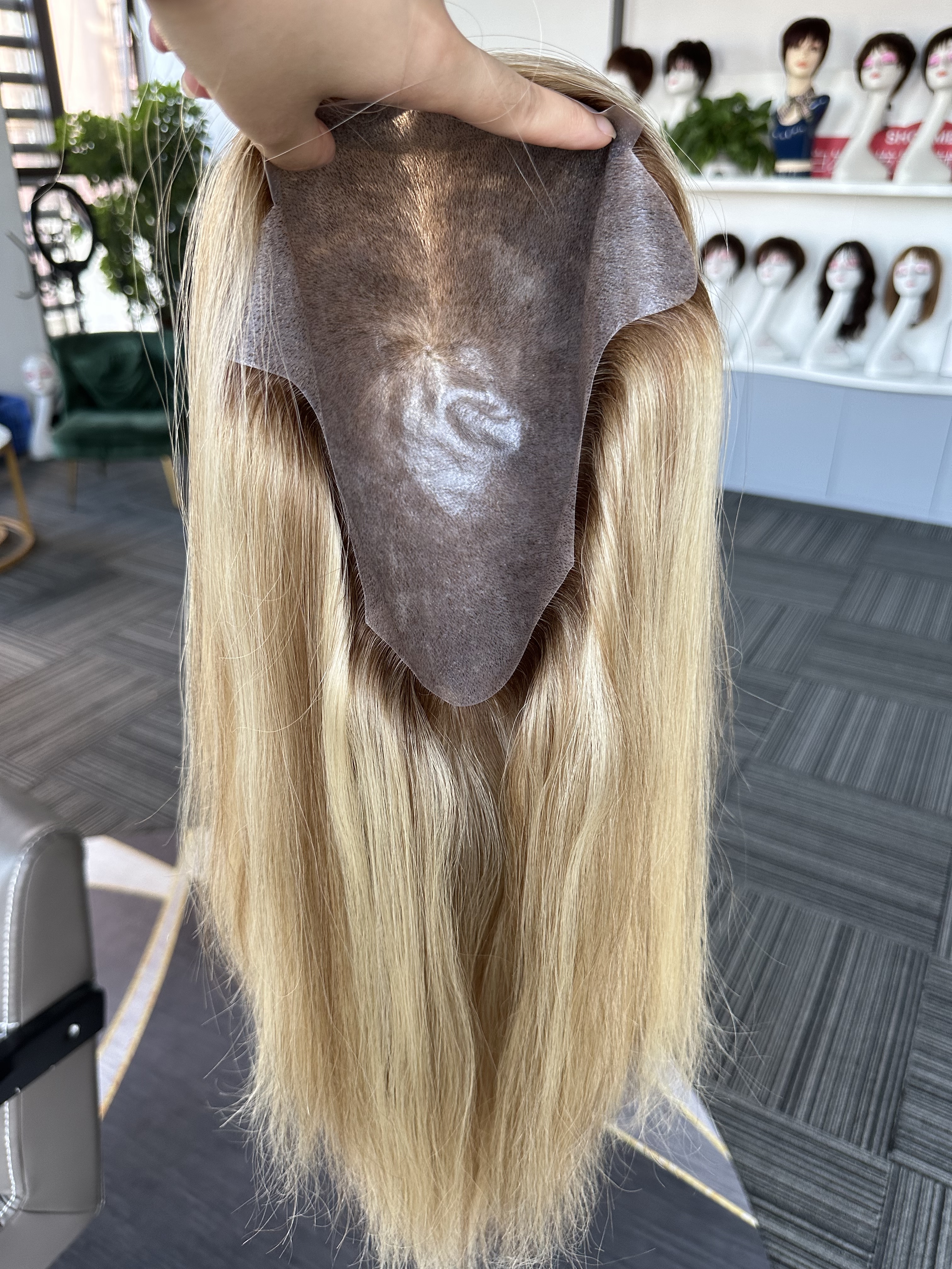 Dolago Best Injection Poly Skin Medical Wigs For Cancer Patients 130% Wholesale Real Virgin Human Hair Medical Wig For Women For Alopecia And Chemo Hair Loss