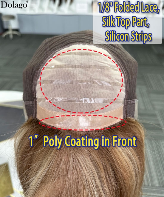 Dolago Natural Silk Top Medical Wigs For Cancer Patients Best 130% Virgin Human Hair Medical Wig For Alopecia And Chemo Hair Loss Wholesale Free Shipping