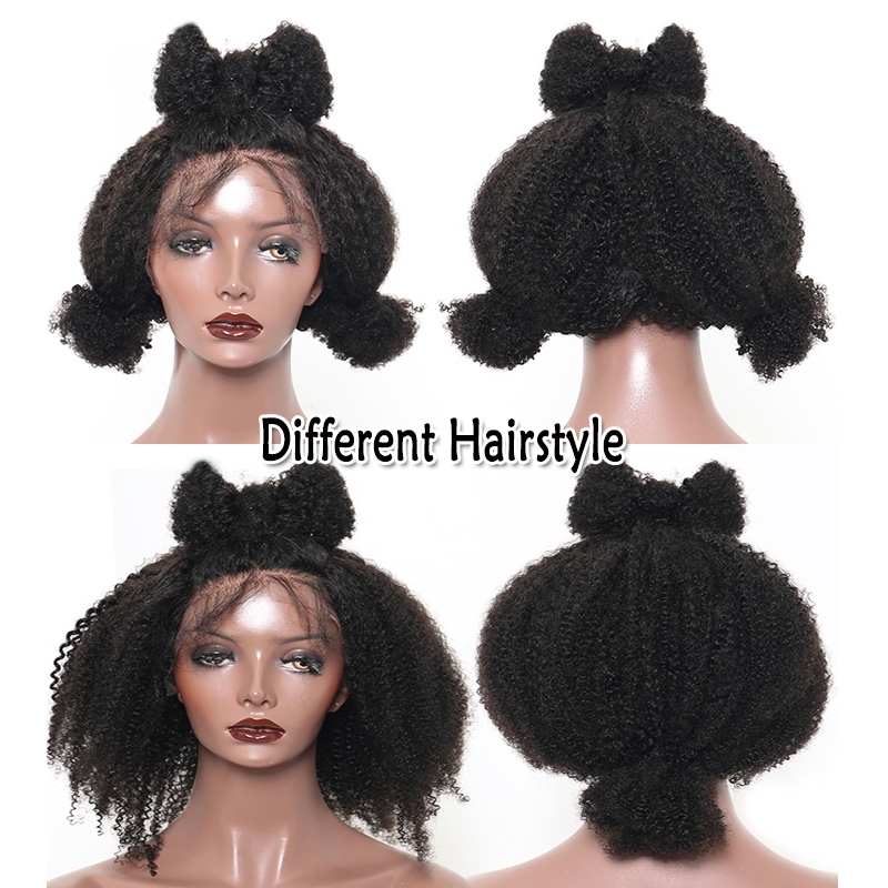 Dolago Mongolian Afro Kinky Curly Lace Front Human Hair Wigs 4B 4C Curly 180% Lace Front Wigs Pre Plucked For Black Women Natural 13x6 Front Lace Wigs With American Hairstyle Bleached The Knots For Sale 