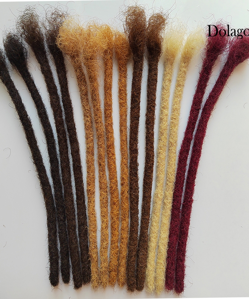 Dolago Dreadlock Extensions For Braiding Afro Curly Colorful Loc Real Human Hair Extensions Bulk 0.8-0.12 Thick Twisting Handmade Dreads Hair Bundles Wholesale Sale Online 30pcs/pack For Women