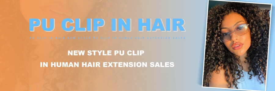 pu clip in human hair for sale 