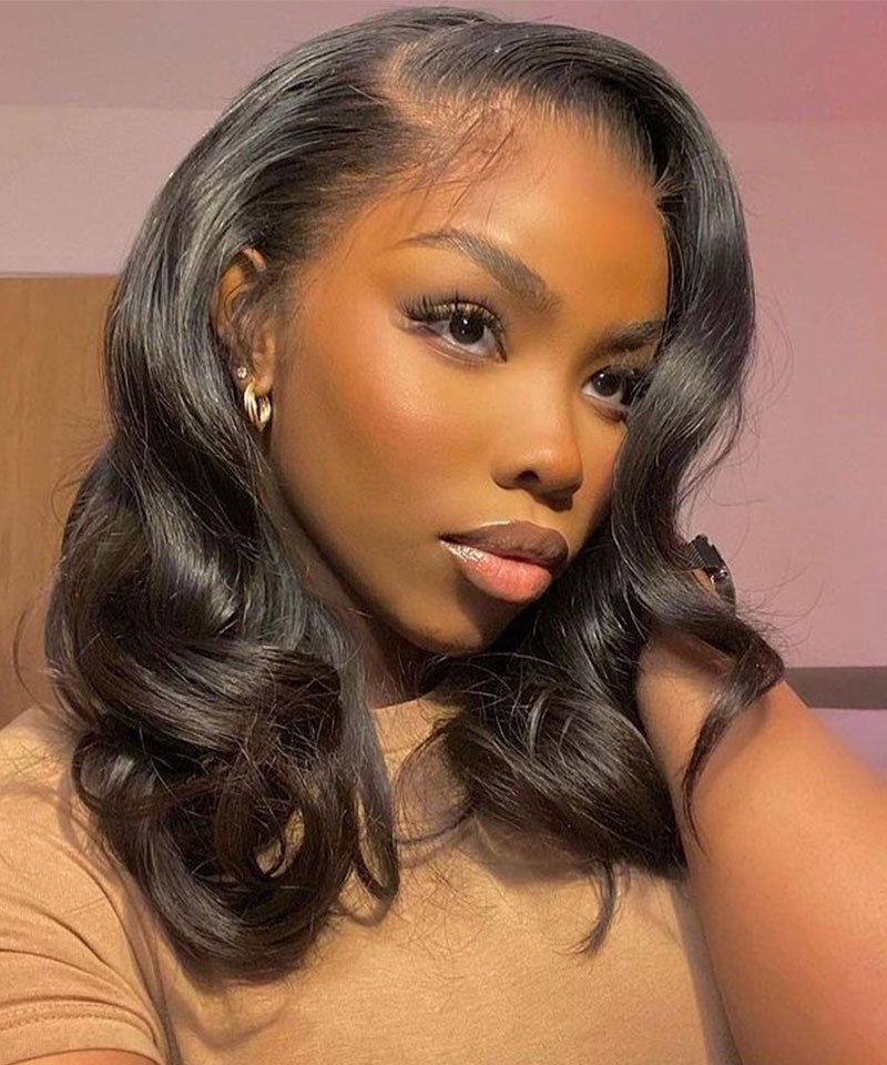 body wave u part short wigs 