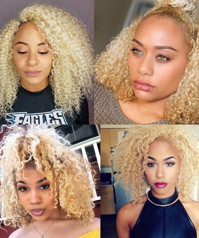 curly 613 blonde human hair wigs for women