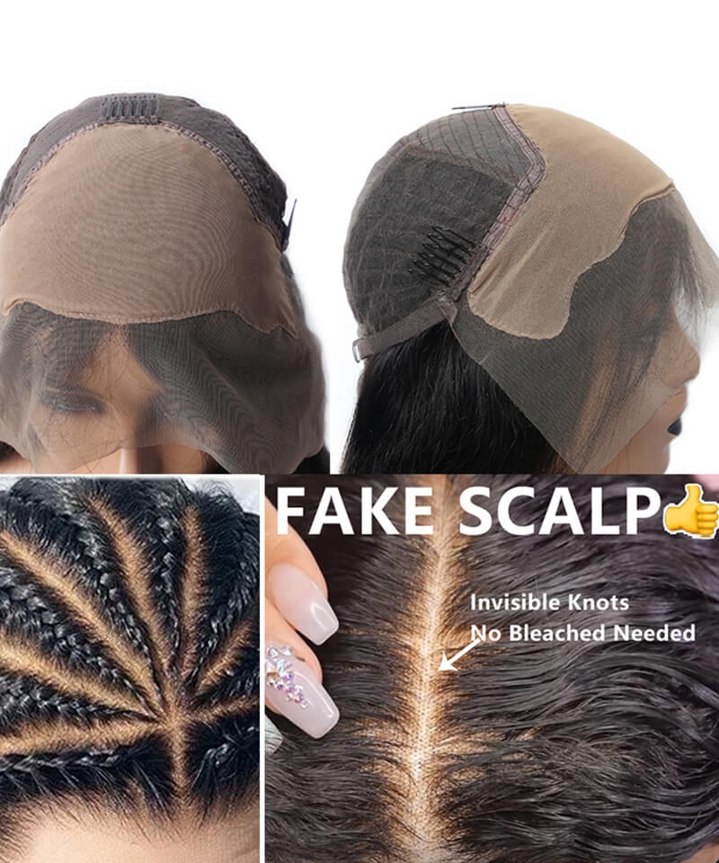 human hair wig fake scalp structure 