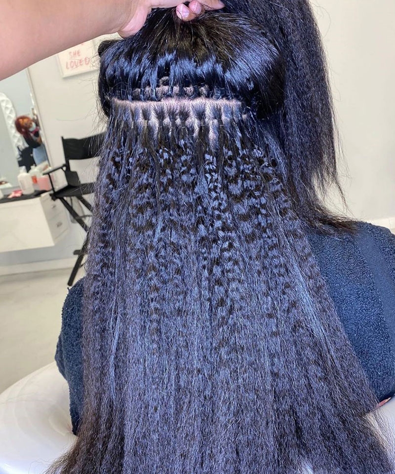 kinky straight i tip human hair extensions 