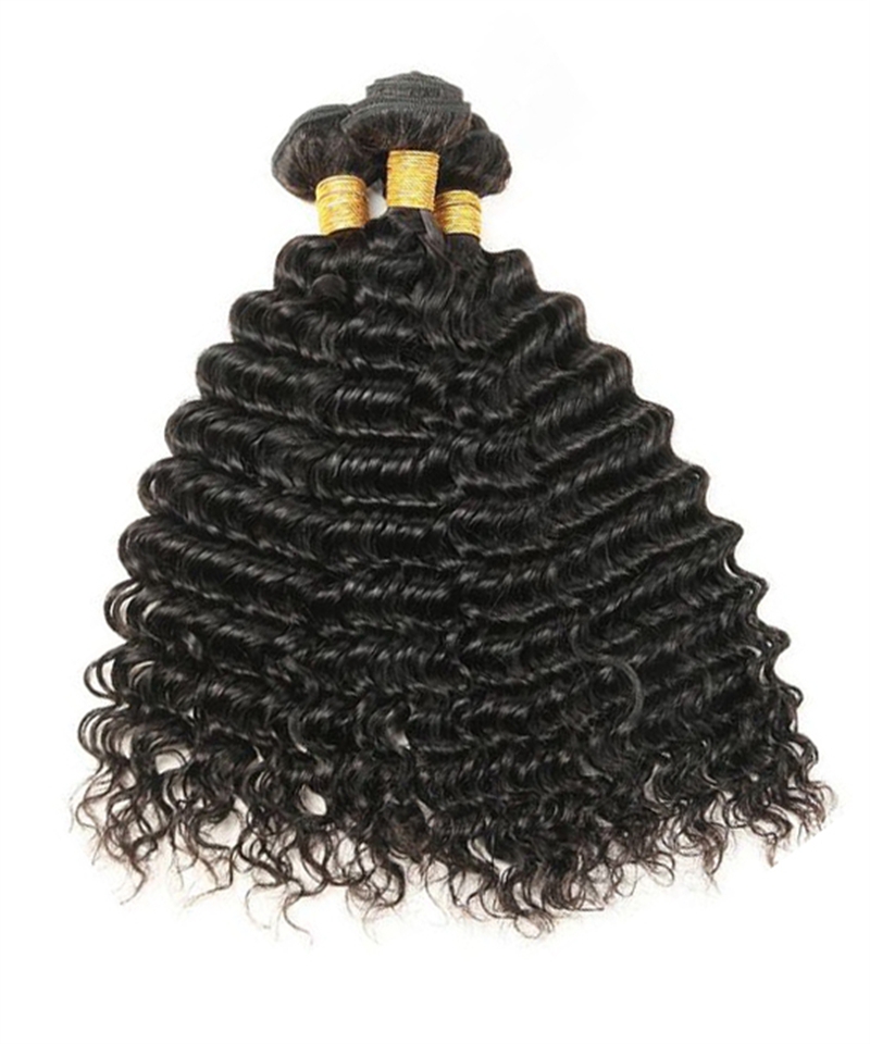 Dolago High Quality Deep Wave 3 Human Hair Bundles With 5x5 Lace Closure For Deal Brazilian Hair Bundles With Closure Wholesale Cheap Virgin Bundles And Closure Pre Plucked For Women Sale Online