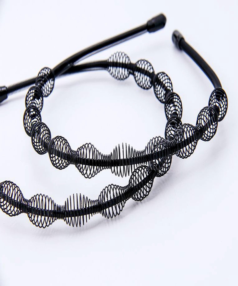 Dolago Unisex Black Metal Spiral Hair Hoop For Men/Women Flexible Wave Shaped Non Slip Headband Headdress Accessories Fashion Women Hairband Sale Online