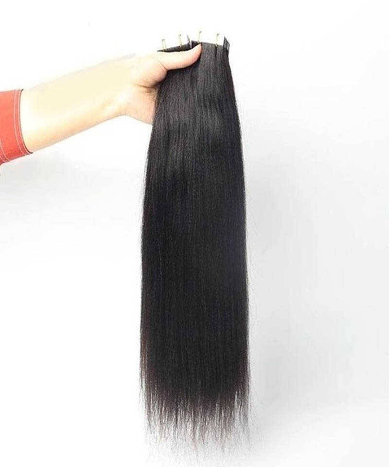 Dolago Slight Yaki Straight Tape In Human Hair Extensions For Women At Cheap Prices 8-30 Inches Brazilian Remy Tape Hair Extensions Yaki Straight Keratin Strips For Sale To Make Long Hair