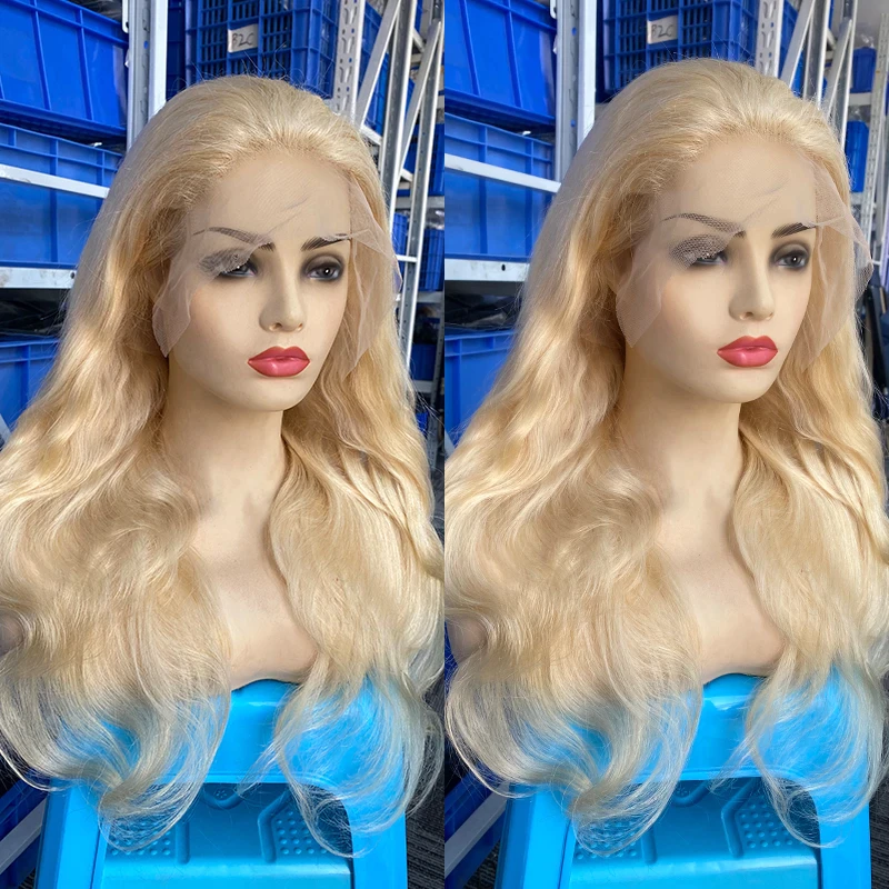 Dolago 180% Body Wave 613 Frontal Wig For Black Women Natural Blonde HD Transparent Lace Front Human Hair Wig With Lightly Bleached The Knots For Sale 613 Golden 13x6 Front Lace Wig Free Shipping