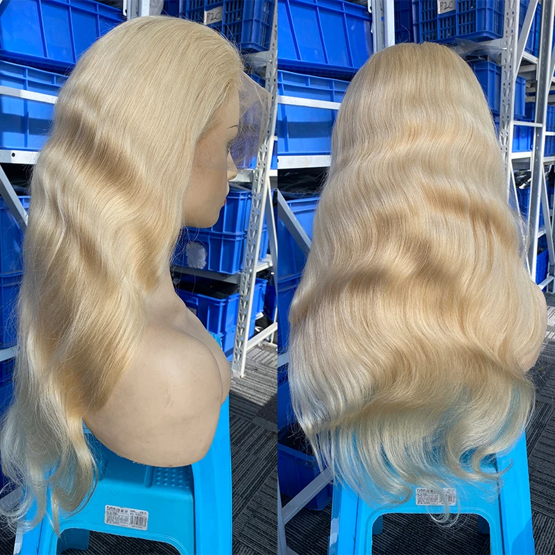 Dolago 180% Body Wave 613 Frontal Wig For Black Women Natural Blonde HD Transparent Lace Front Human Hair Wig With Lightly Bleached The Knots For Sale 613 Golden 13x6 Front Lace Wig Free Shipping