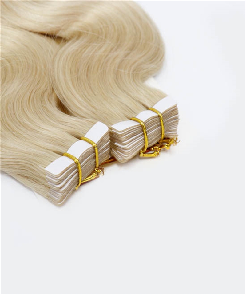 Dolago Light Blonde Tape In Human Hair Extensions For Women Body Wave Brazilian Tape Ins Extensions Wholesale Online 613 Wavy Tape-in Virgin Hair Extensions Can Be Dyed For Sale Free Shipping  