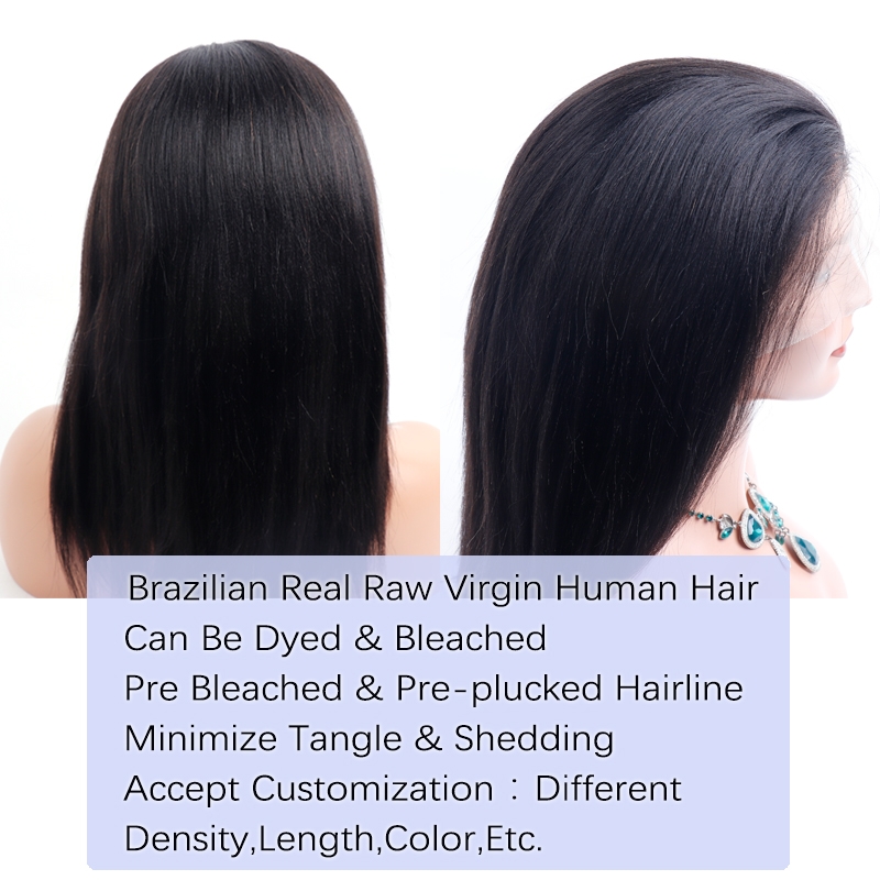 Dolago Light Yaki Straight Human Hair Lace Front Wigs Pre Plucked For Women 180% Brazilian Glueless Lace Front Wigs With Invisible Hairline For Sale Natural Transparent Lace Frontal Wigs Raw Human Hair 